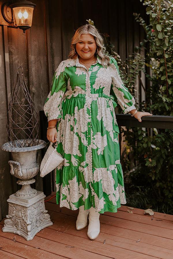 Bistro Bound Floral Midi in Green Curves Product Image