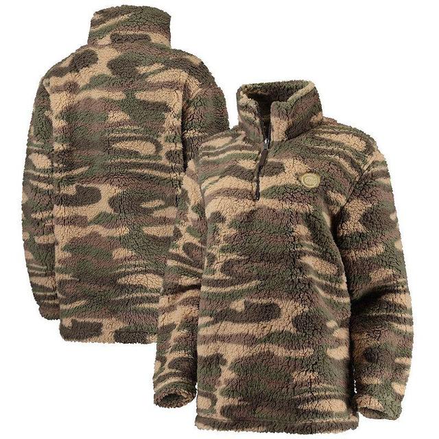 Womens G-III 4Her by Carl Banks Camo Chicago Cubs Sherpa Quarter-Zip Jacket Product Image