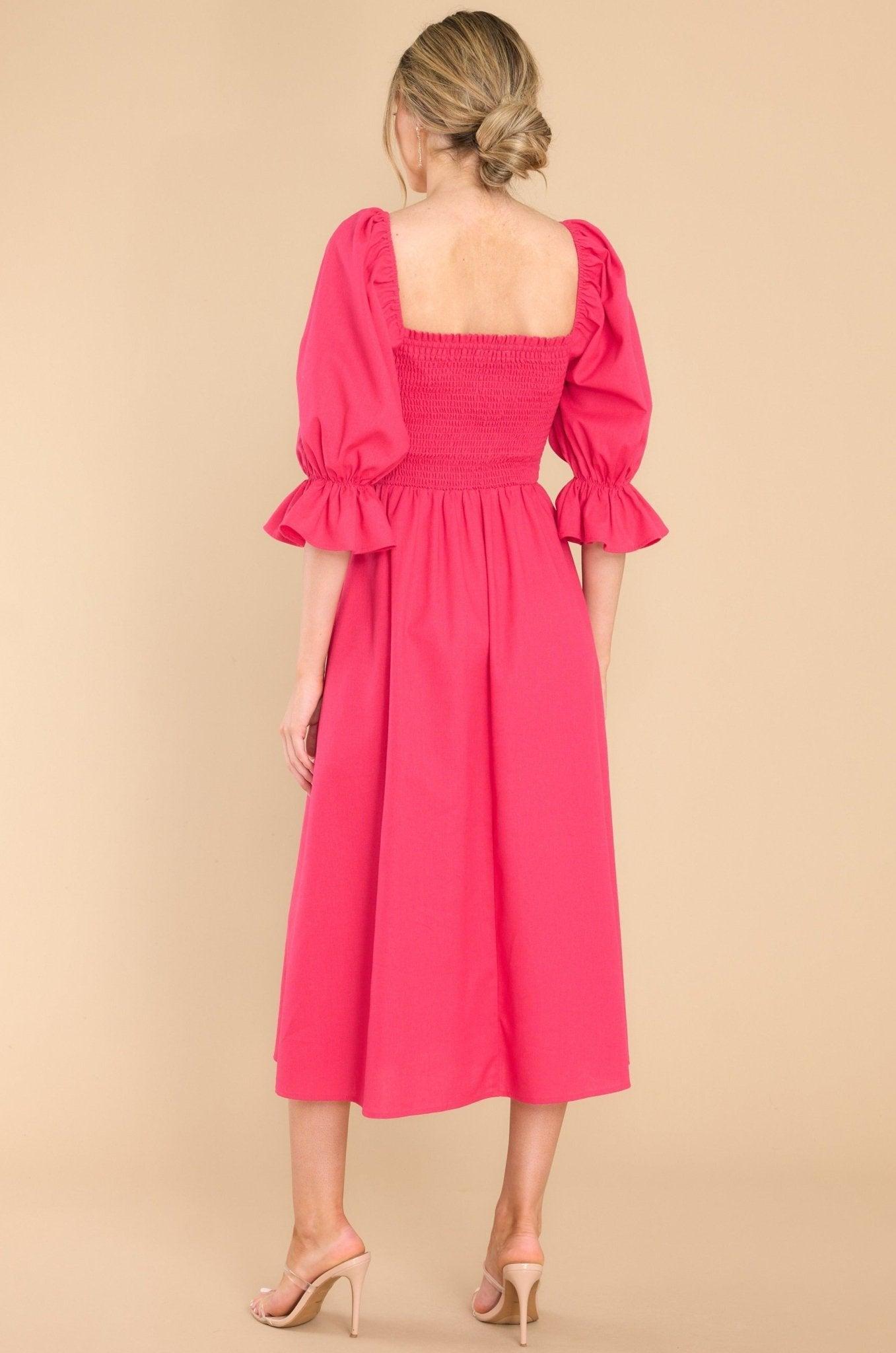 Aura Enjoy The View Lipstick Midi Dress Pink Product Image