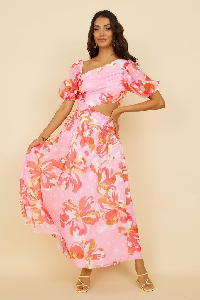 Pretty Lies Maxi Dress Pink Product Image