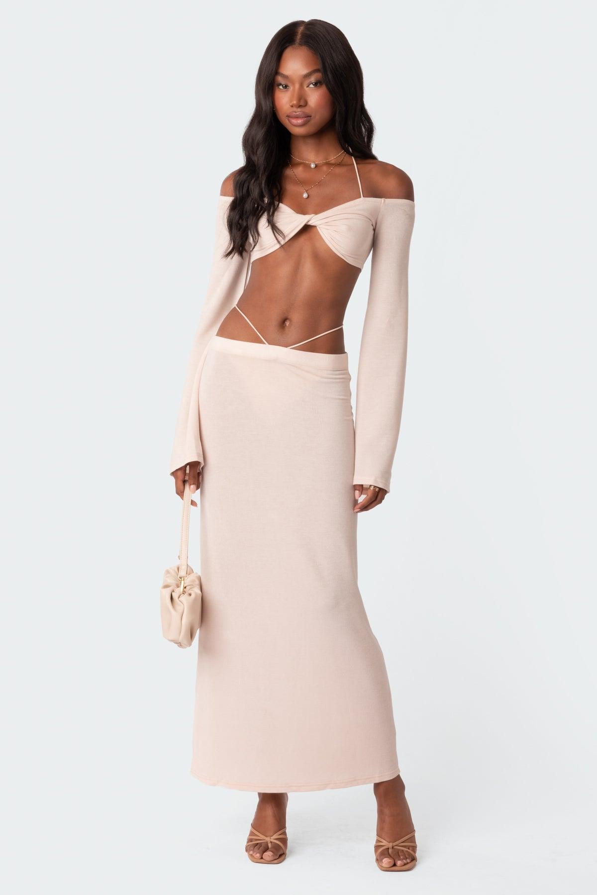 Celeste Low Rise Strap Maxi Skirt Product Image