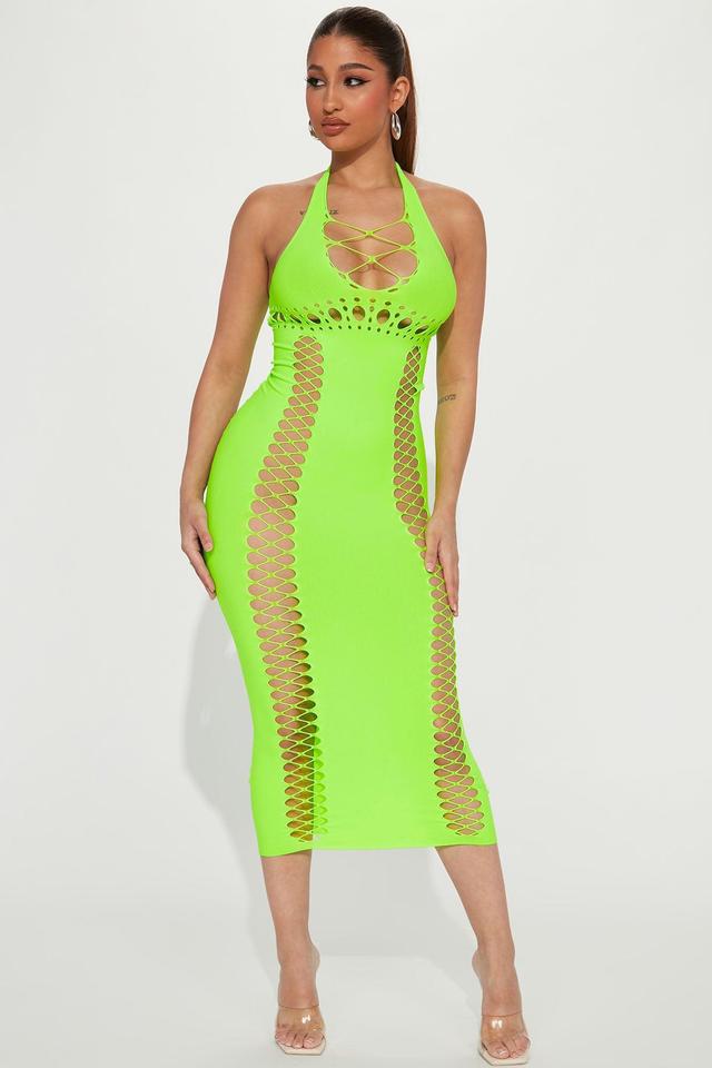 Hottest In The Room Seamless Midi Dress - Lime Product Image