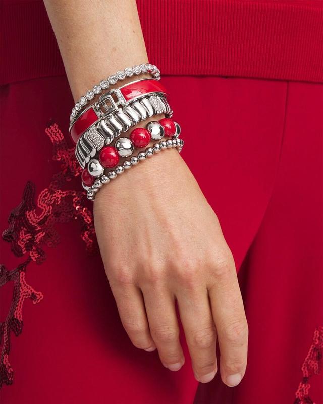 Chico's Click Red Bangle Bracelet Product Image