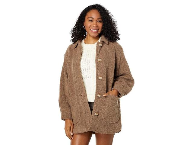 Madewell Teddy Belrose Shirt-Jacket (Heather Oatmeal Sherpa) Women's Jacket Product Image