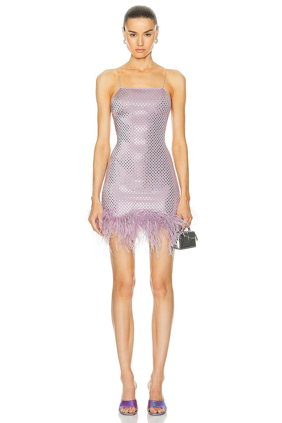 Oseree Disco Plumage Mini Dress in Purple Product Image