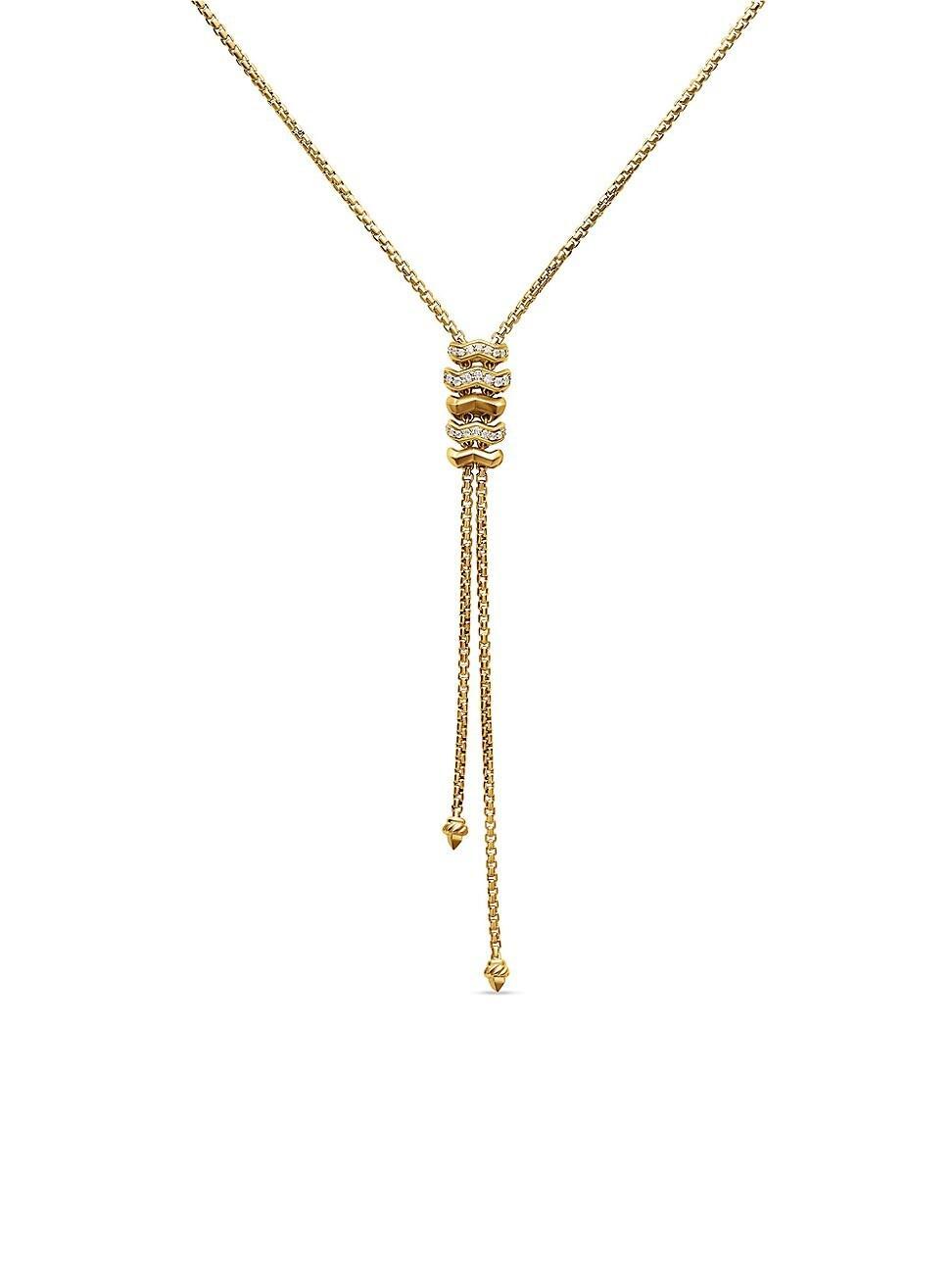 Womens Zig Zag Stax Y Necklace in 18K Yellow Gold with Diamonds Product Image