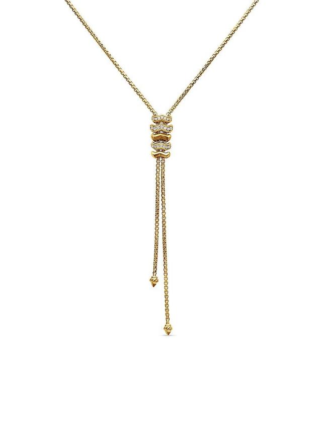 Womens Zig Zag Stax Y Necklace in 18K Yellow Gold with Diamonds Product Image