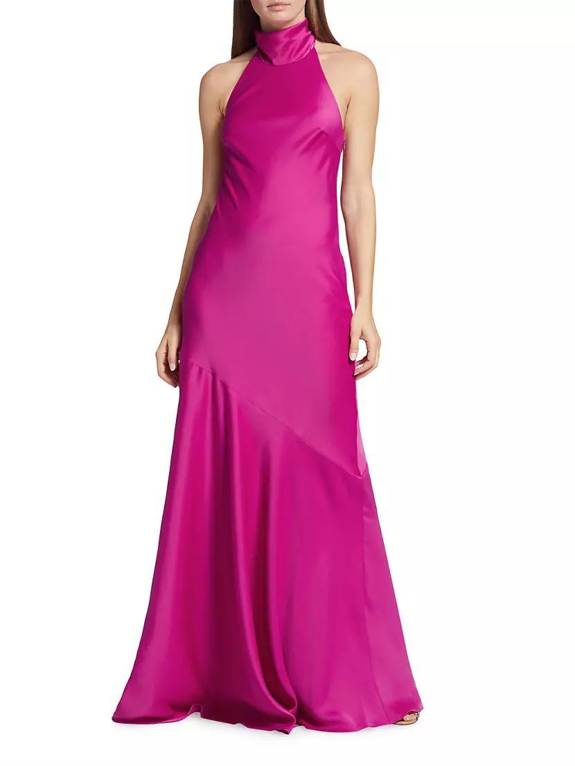 Caroline Satin Halter Gown Product Image