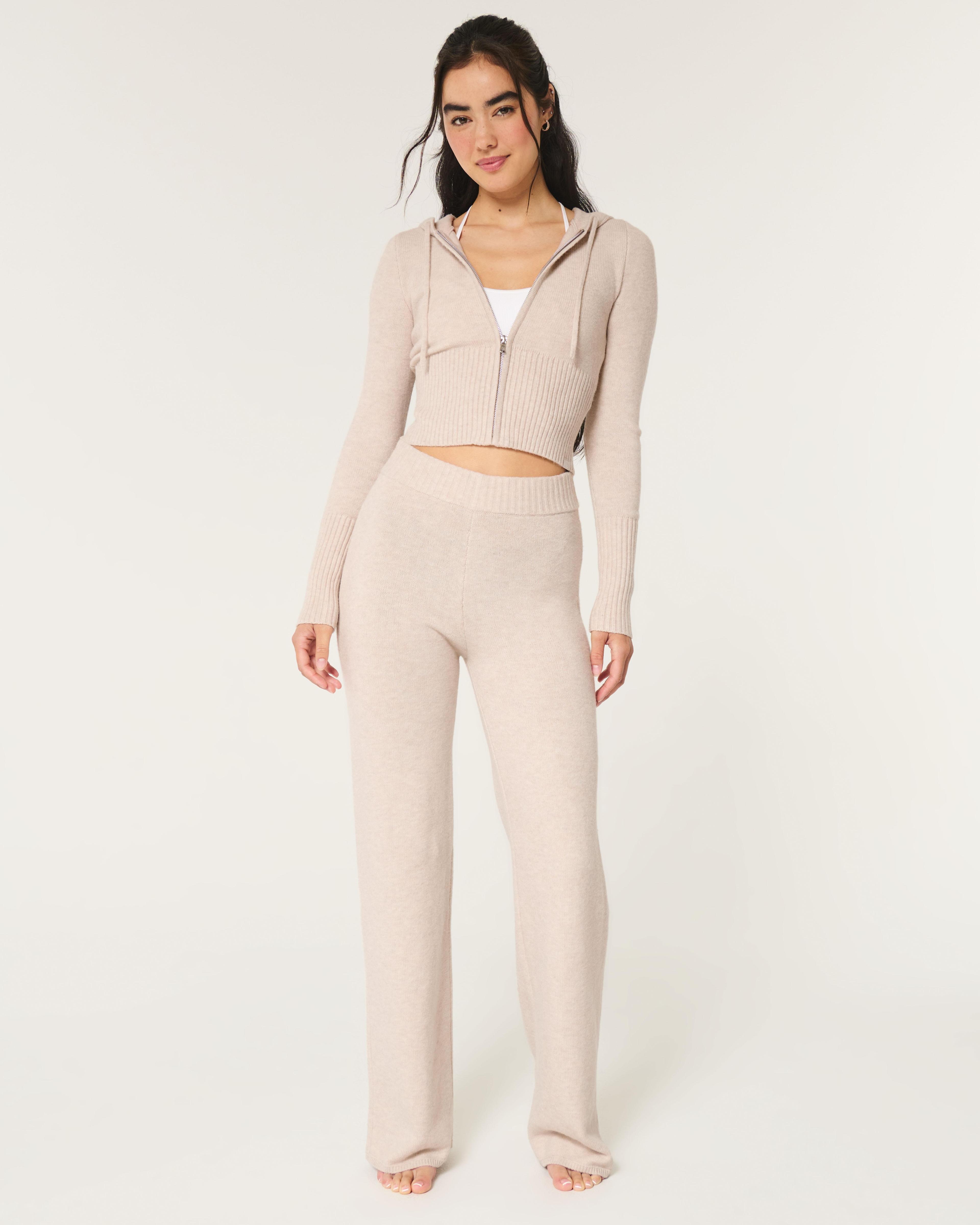 Gilly Hicks Sweater-Knit Straight Pants Product Image