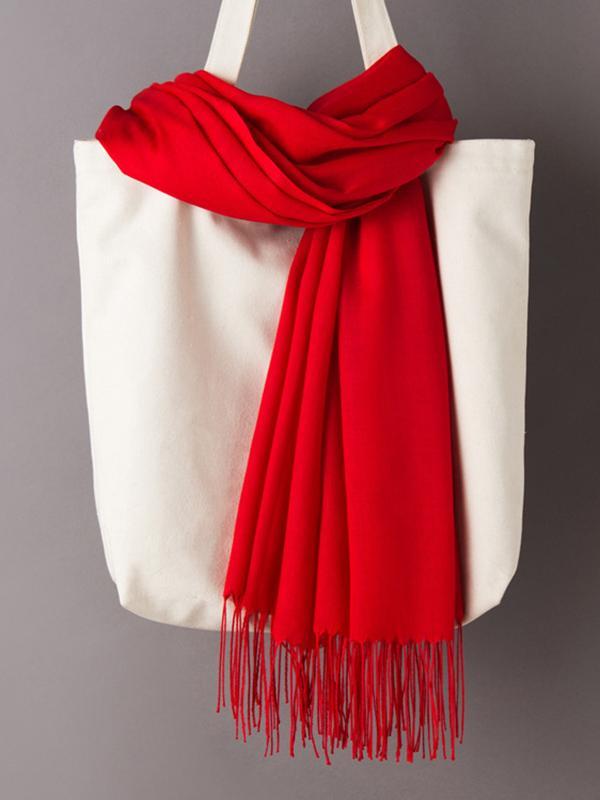 Simple Tasseled Solid Color Shawl&Scarf product image