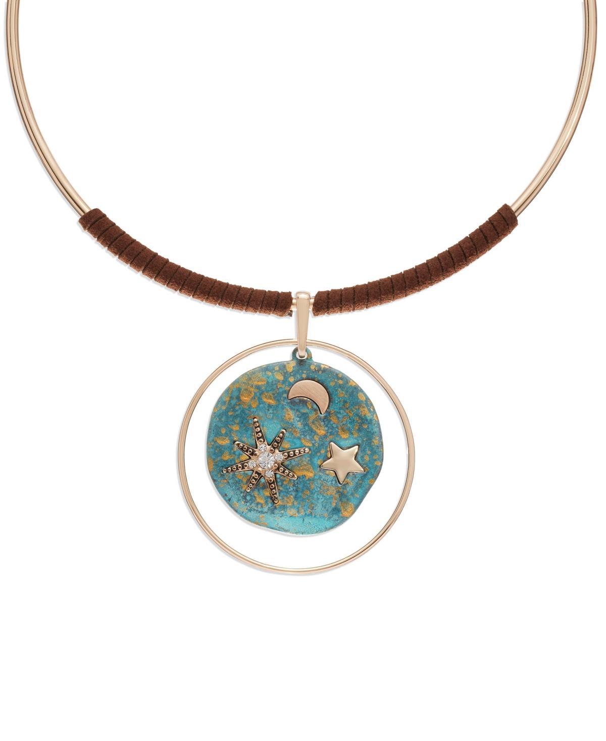 Robert Lee Morris Soho Womens Celestial Patina Pendant Wire Necklace Product Image