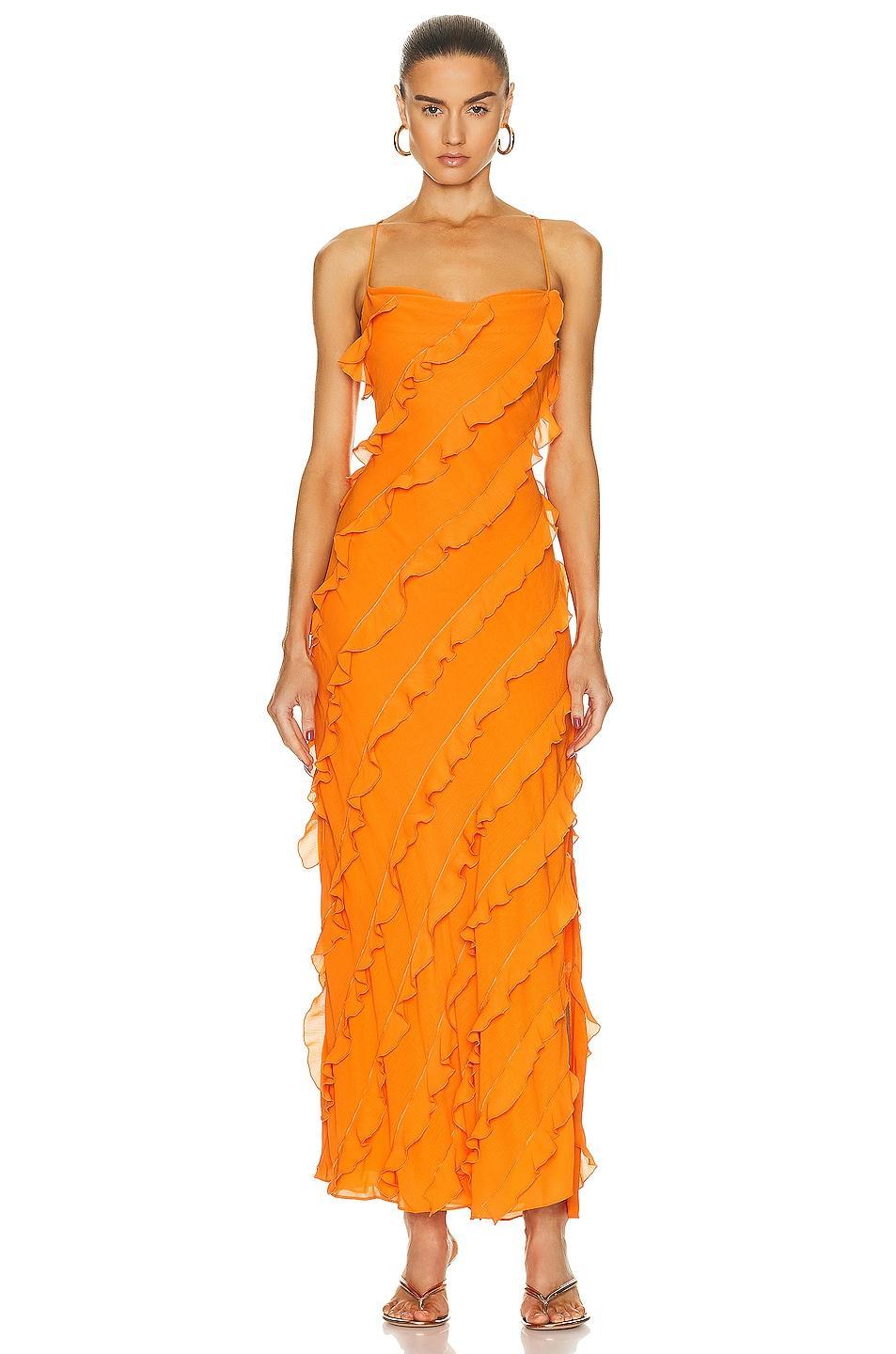 STAUD - Women's Elvire Dress - Orange - L - Moda Operandi Product Image