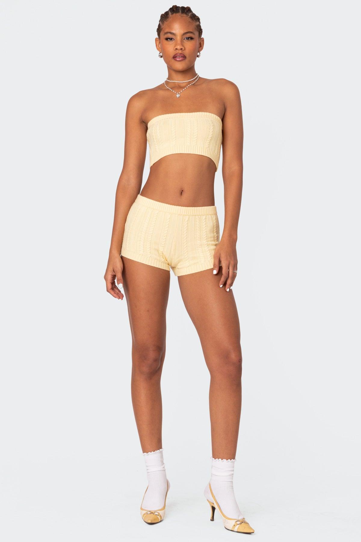 Raegan Cable Knit Bandeau Top Product Image