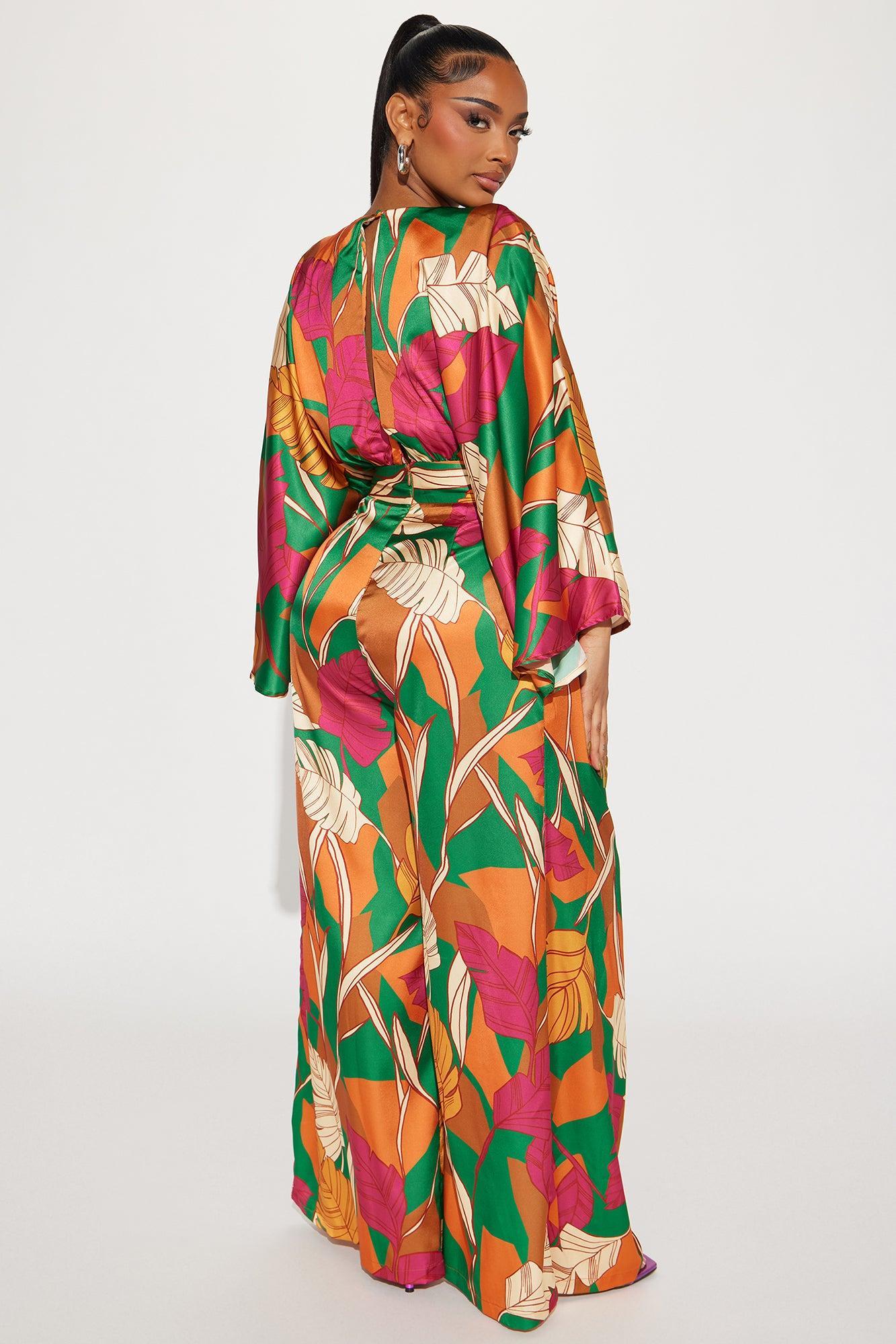 Monaco Satin Jumpsuit - Multi Color Product Image