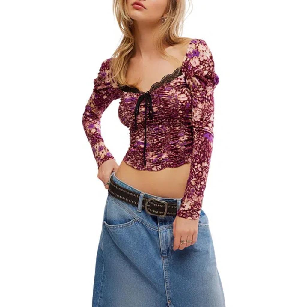 FREE PEOPLE Layer It On Me Ruched Top In Red Product Image