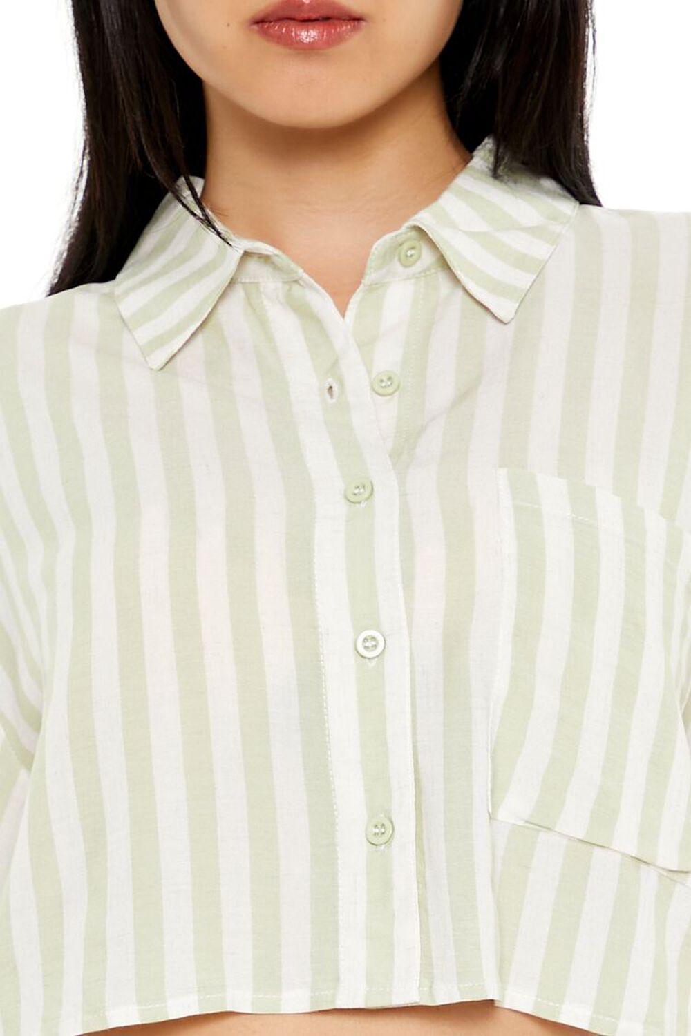 Striped Cropped Shirt | Forever 21 Product Image