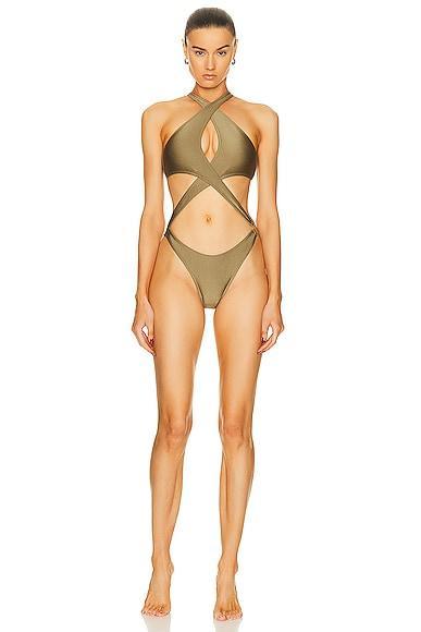 Bananhot Kaia One Piece Swimsuit Olive. (also in ). Product Image