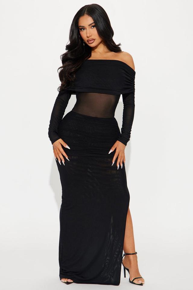 Adeline Mesh Maxi Dress - Black Product Image