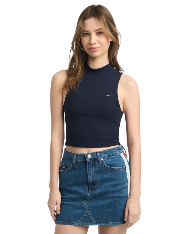 Tommy Jeans Womens Cropped Mockneck Sleeveless Top Product Image