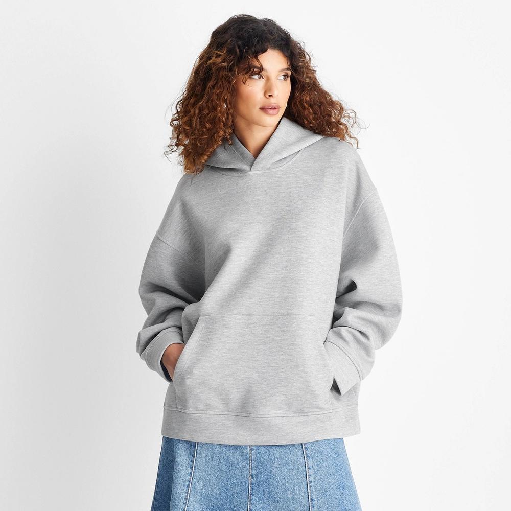 Women's Hooded Neoprene Oversized Sweatshirt - Future Collective Gray Product Image