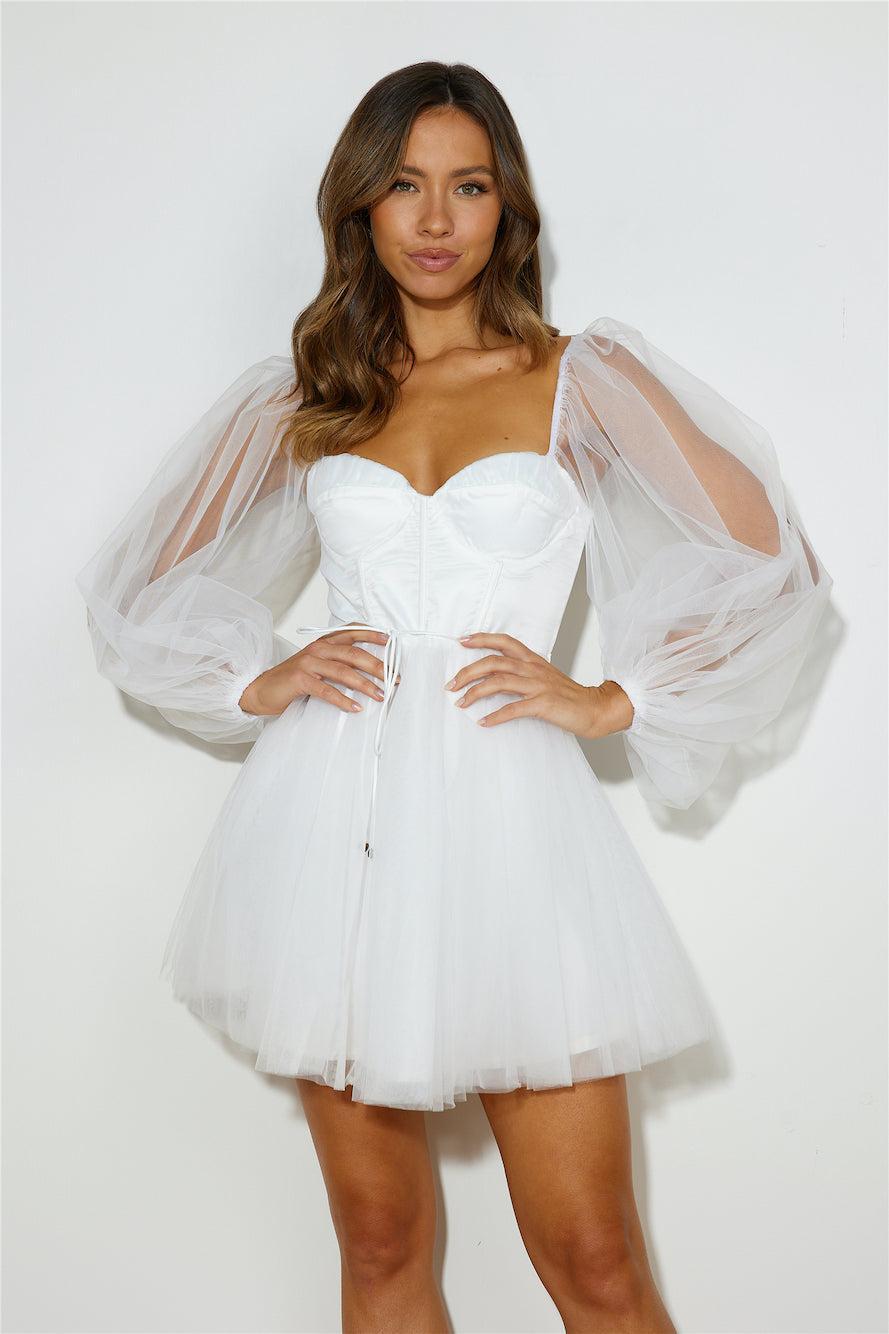 Pretty Snowflake Tulle Mini Dress White Product Image