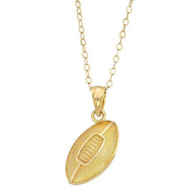 10k Gold Football Pendant Necklace, Womens Product Image