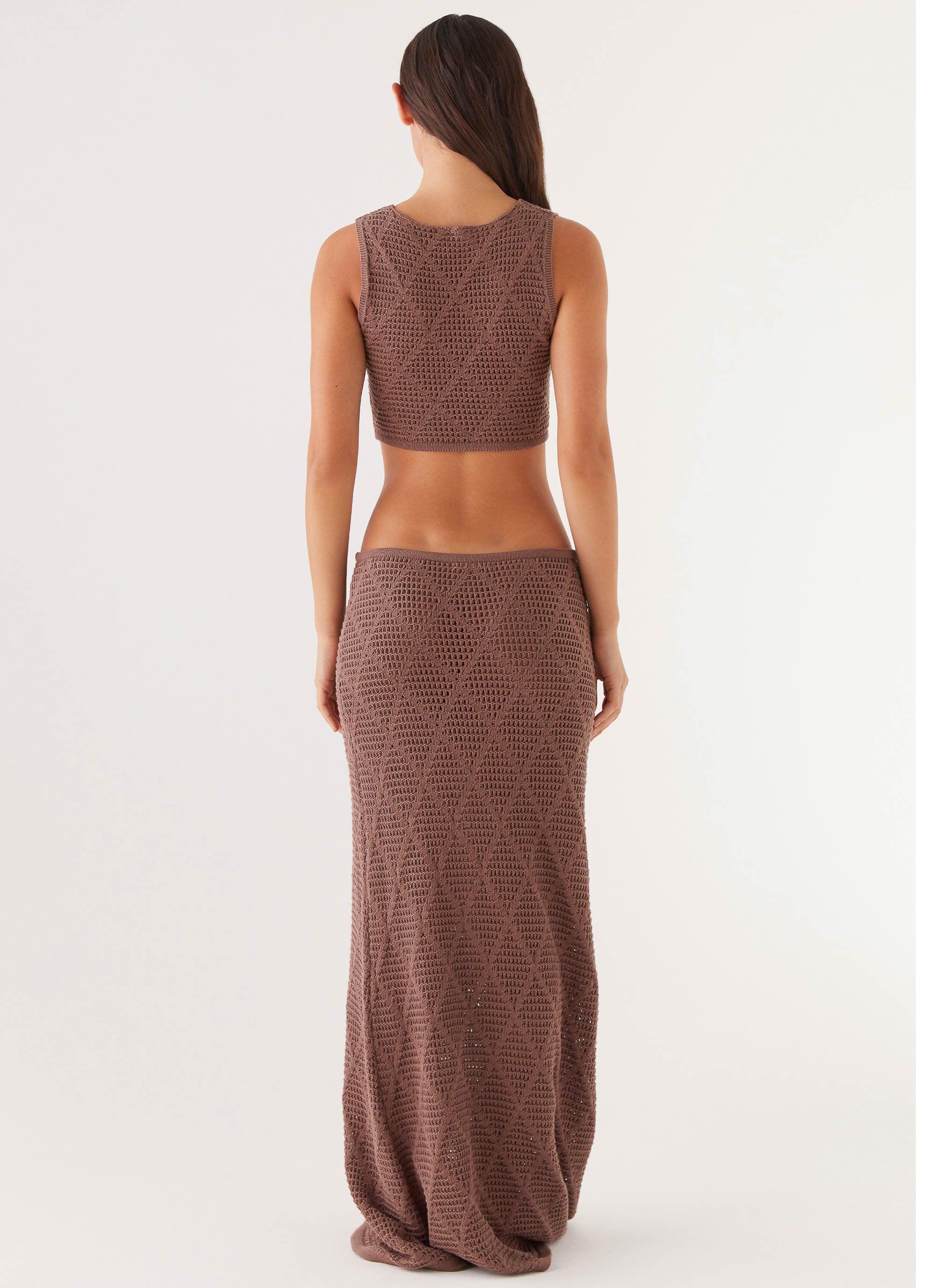 Santonio Crochet Maxi Skirt - Chocolate Product Image