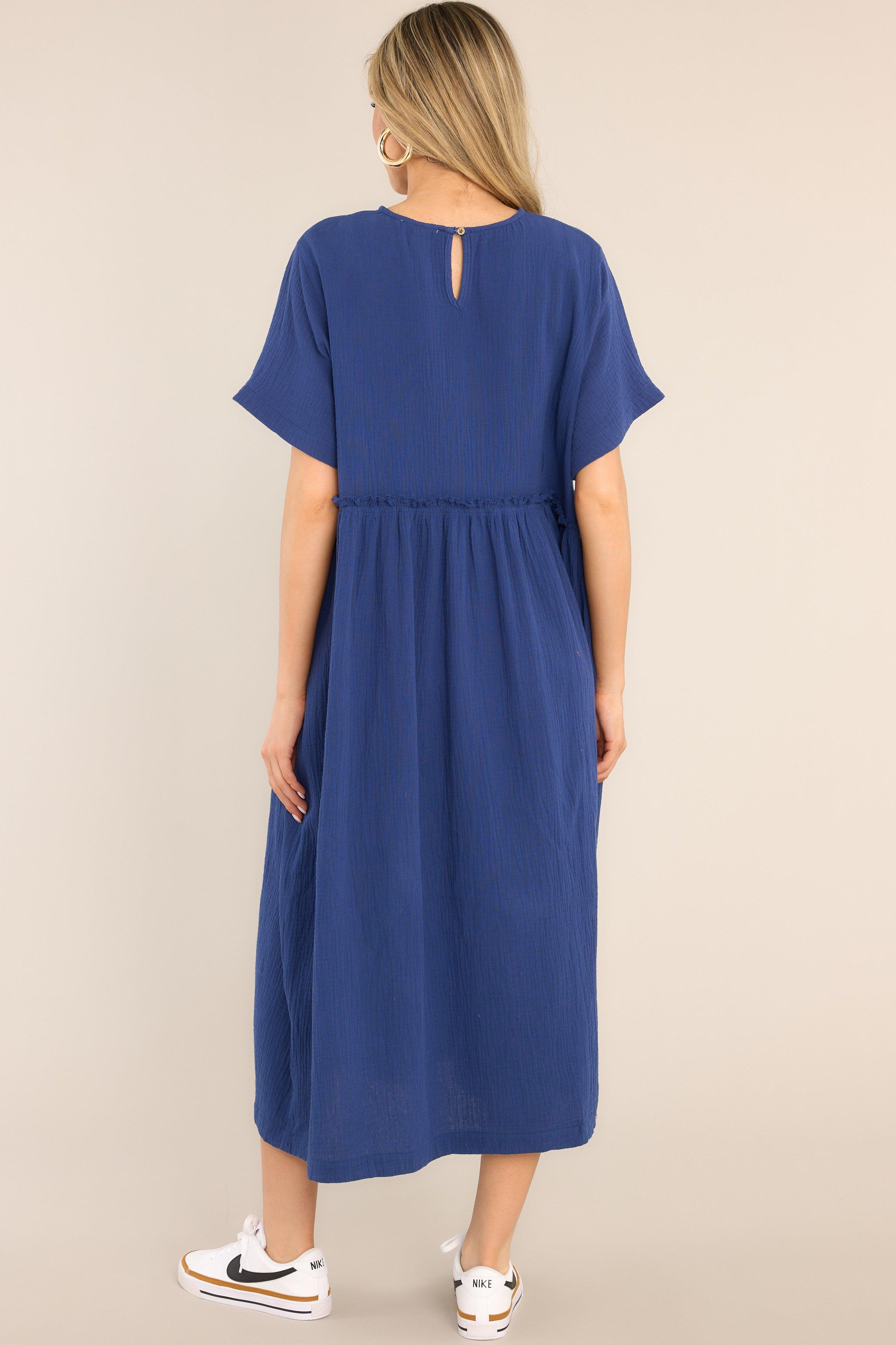 Aura It Was Kismet Navy Midi Dress Product Image