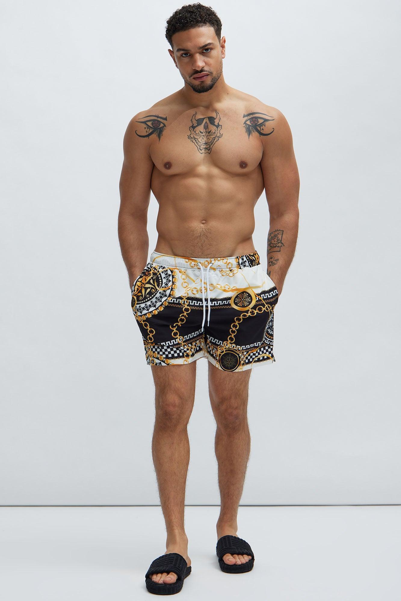 Luxury Living Swim Trunks - Black/White Product Image