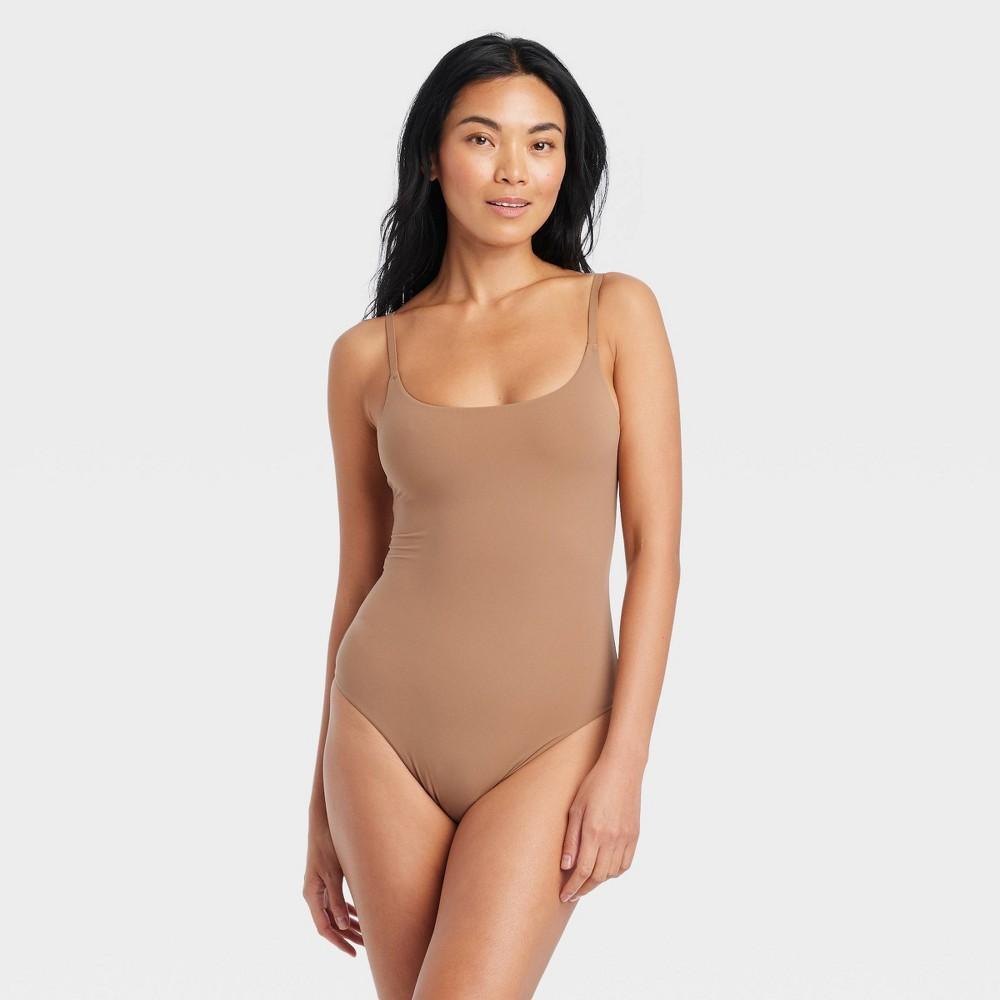 Womens 4-Way Stretch Cami Bodysuit - Auden Brown L Product Image