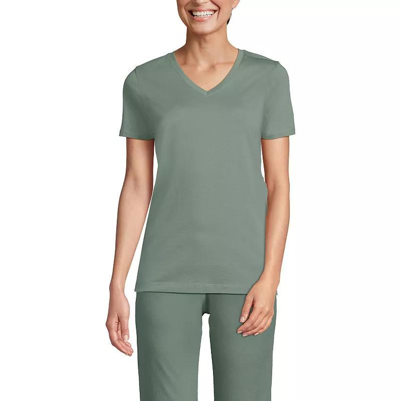 Petite Lands End Relaxed-Fit Supima Cotton V-Neck Tee, Womens Product Image