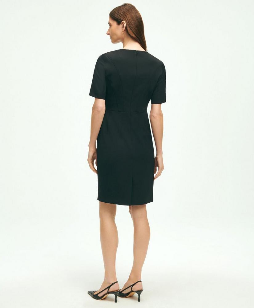 Stretch Wool V-Neck Sheath Dress Product Image