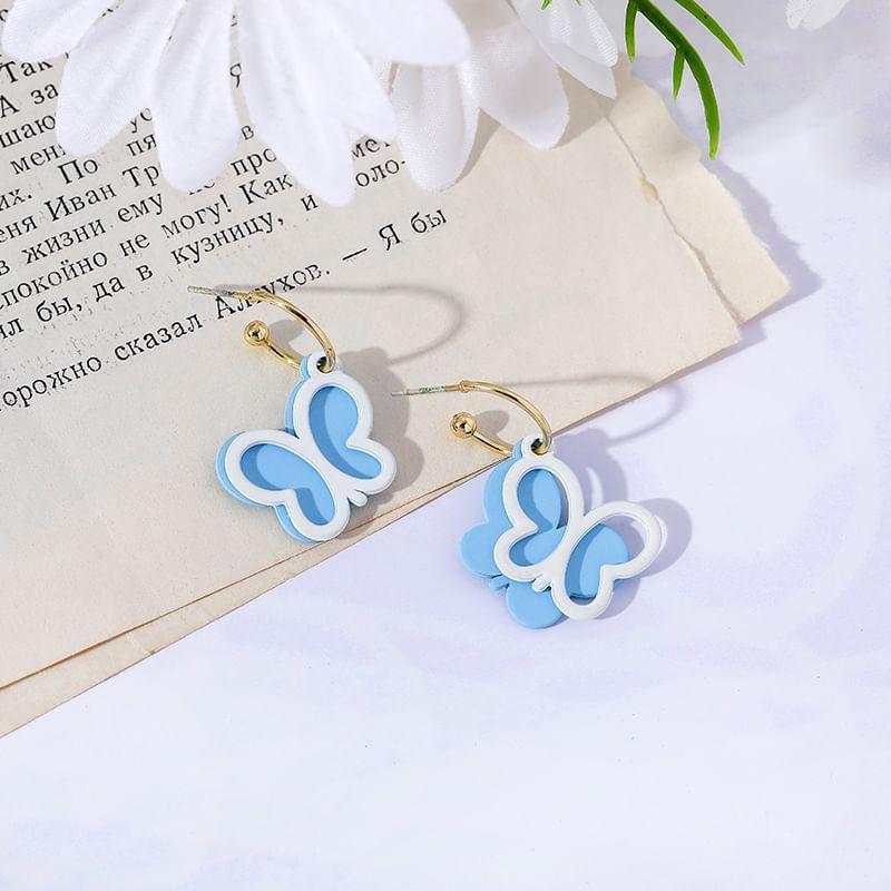 Butterfly Open Hoop Drop Earring Product Image