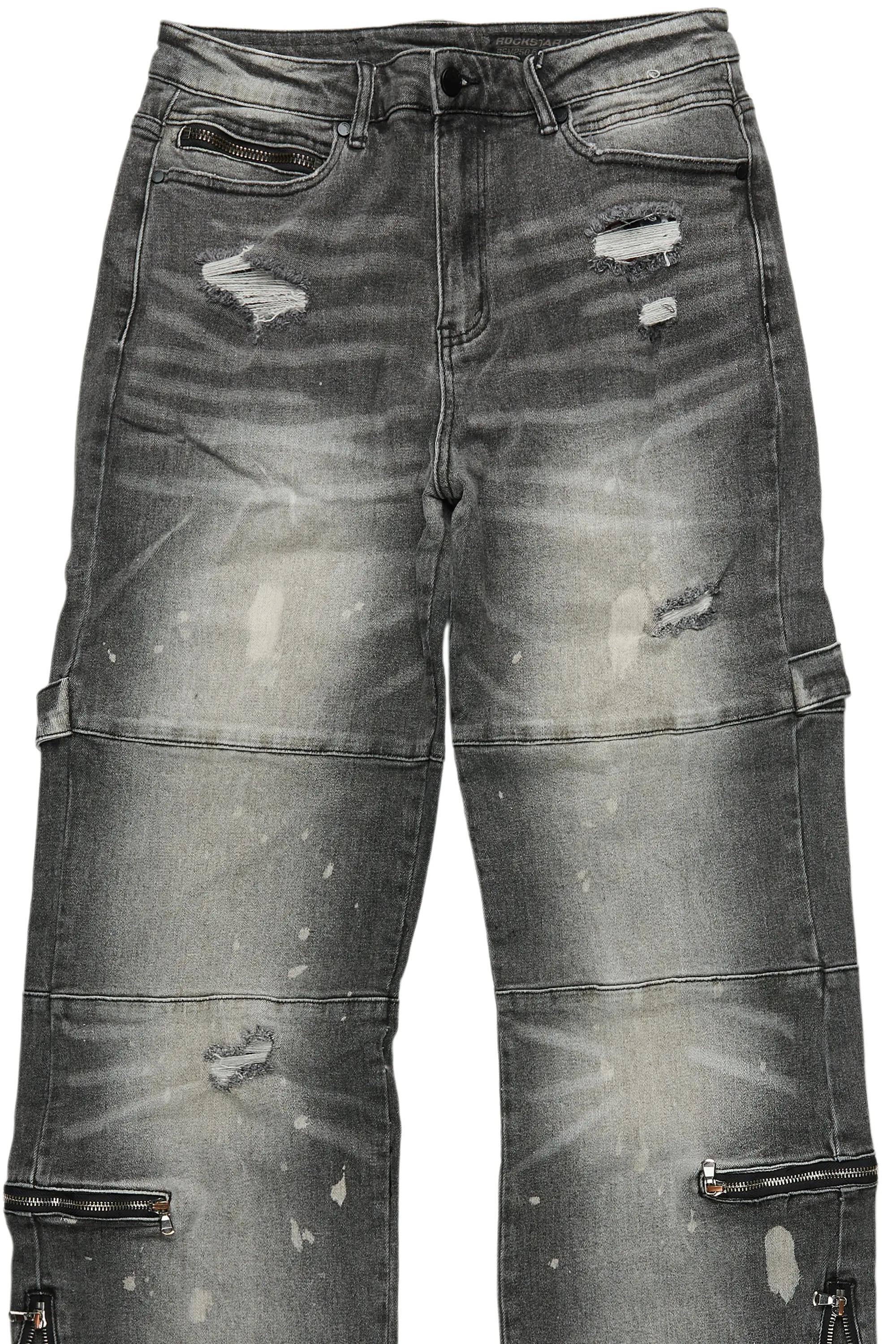 Grib Grey Bleach Baggy Jean Male Product Image