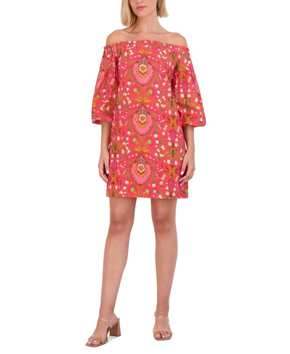 Vince Camuto Womens Paisley-Print Off-The-Shoulder Dress product image