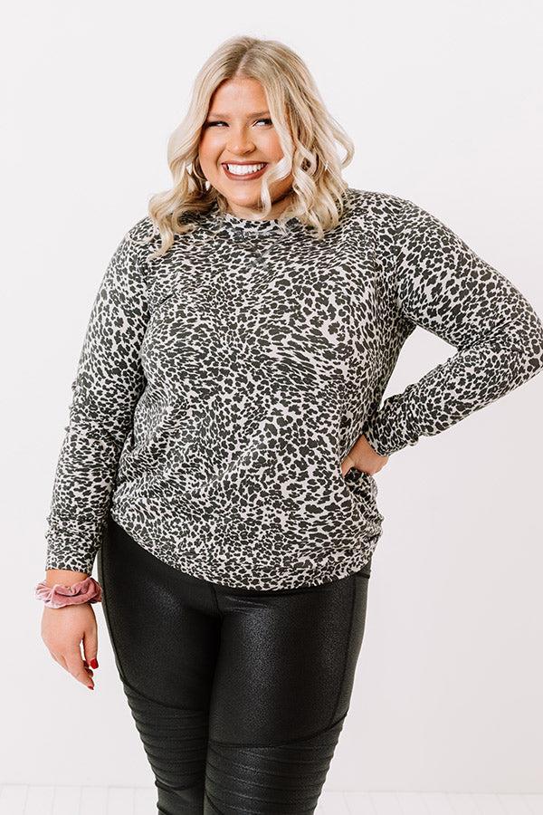 Play It Cozy Leopard Sweatshirt  Curves Product Image