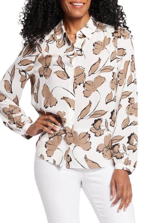 NYDJ Womens Modern Blouse in Lotus Island, Regular, Size: XL | Polyester Product Image
