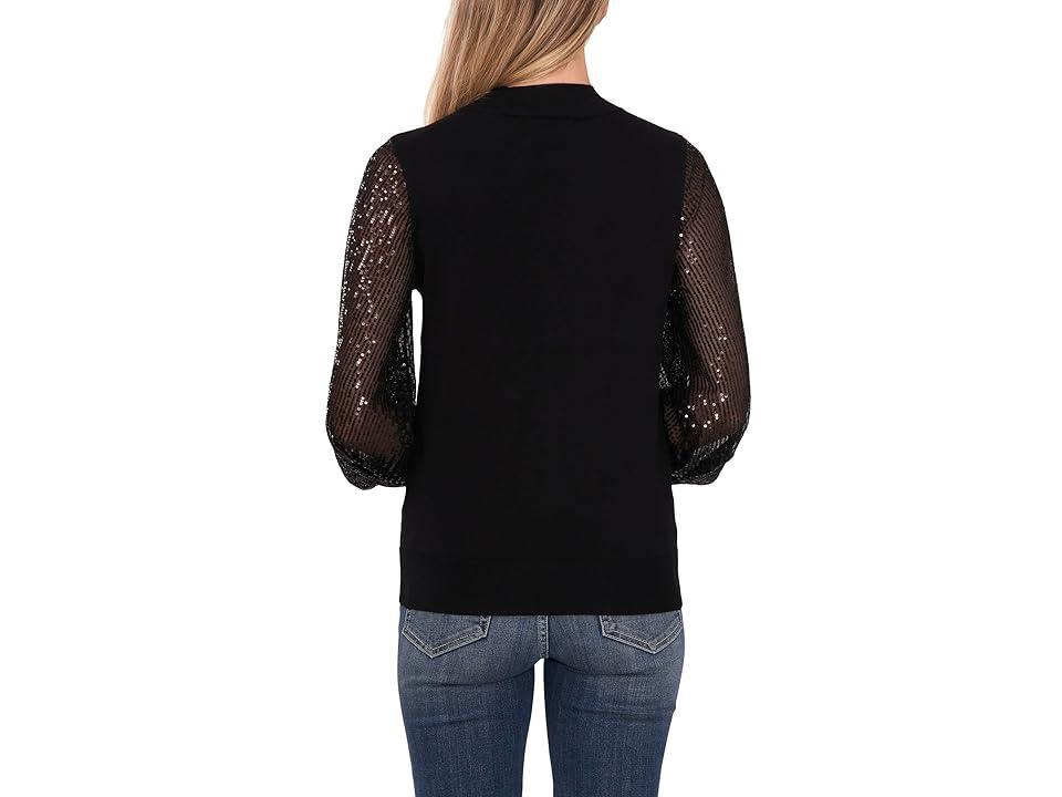 CeCe Sequin Sleeve Sweater (Rich ) Women's Clothing Product Image