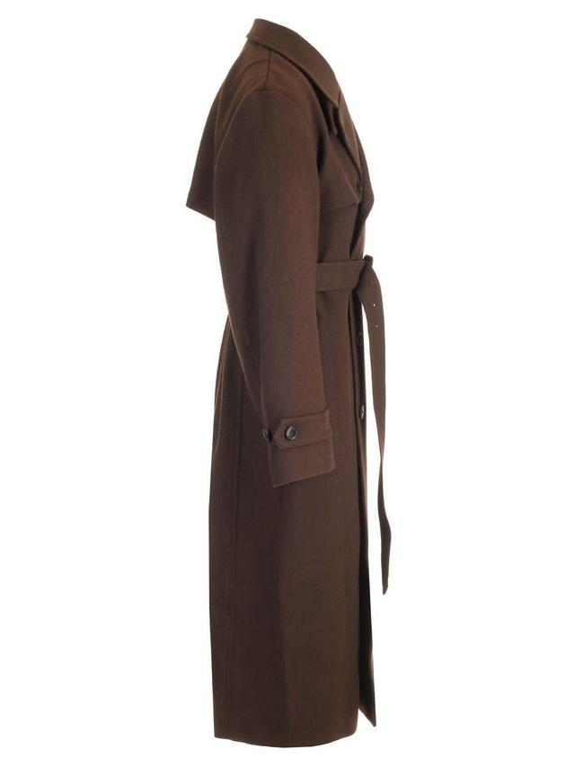 DRIES VAN NOTEN Belted Trench Coat In Brown Product Image