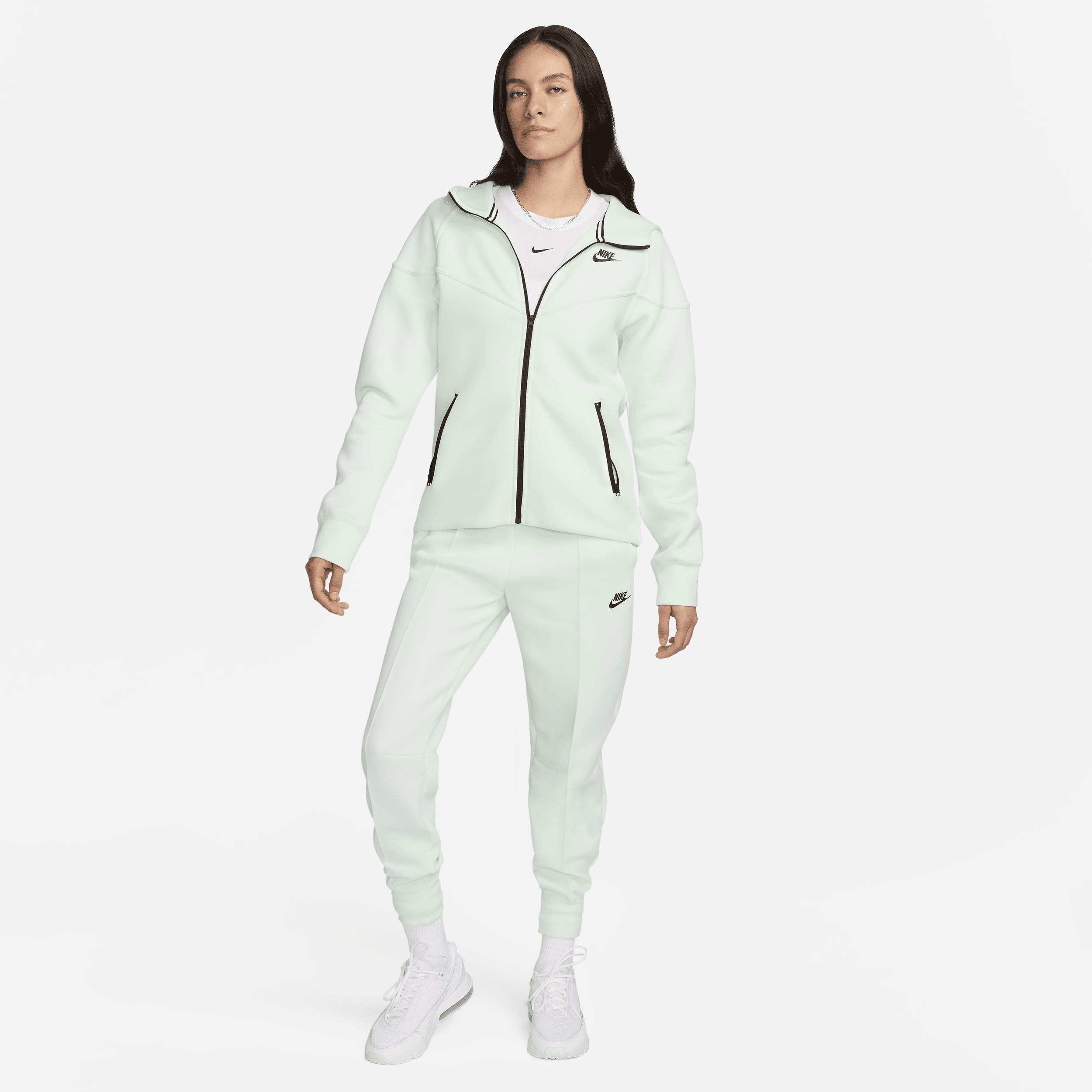 Nike Womens NSW Tech Fleece WR Full-Zip Hoodie - Barely Green/Black Product Image