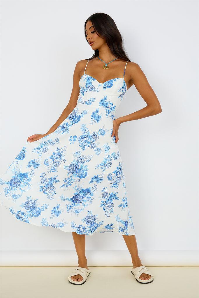 Violet Skies Midi Dress Blue Product Image