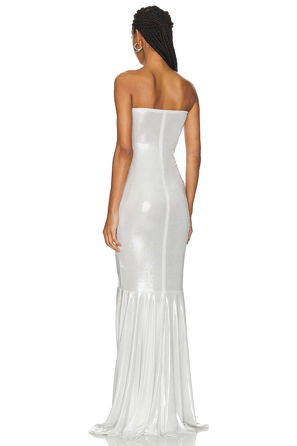 Strapless Shirred Front Fishtail Gown Norma Kamali Product Image