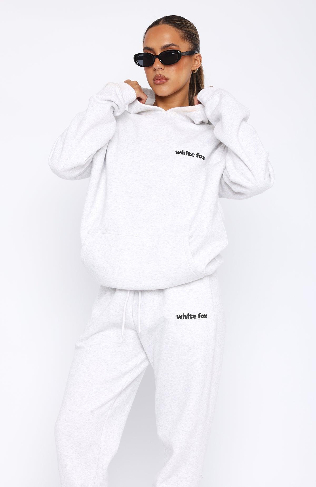 White Fox World Oversized Hoodie Grey Marle Product Image