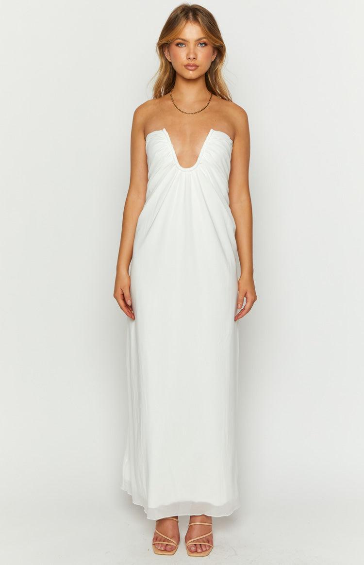 Braelyn White Strapless Maxi Dress Product Image