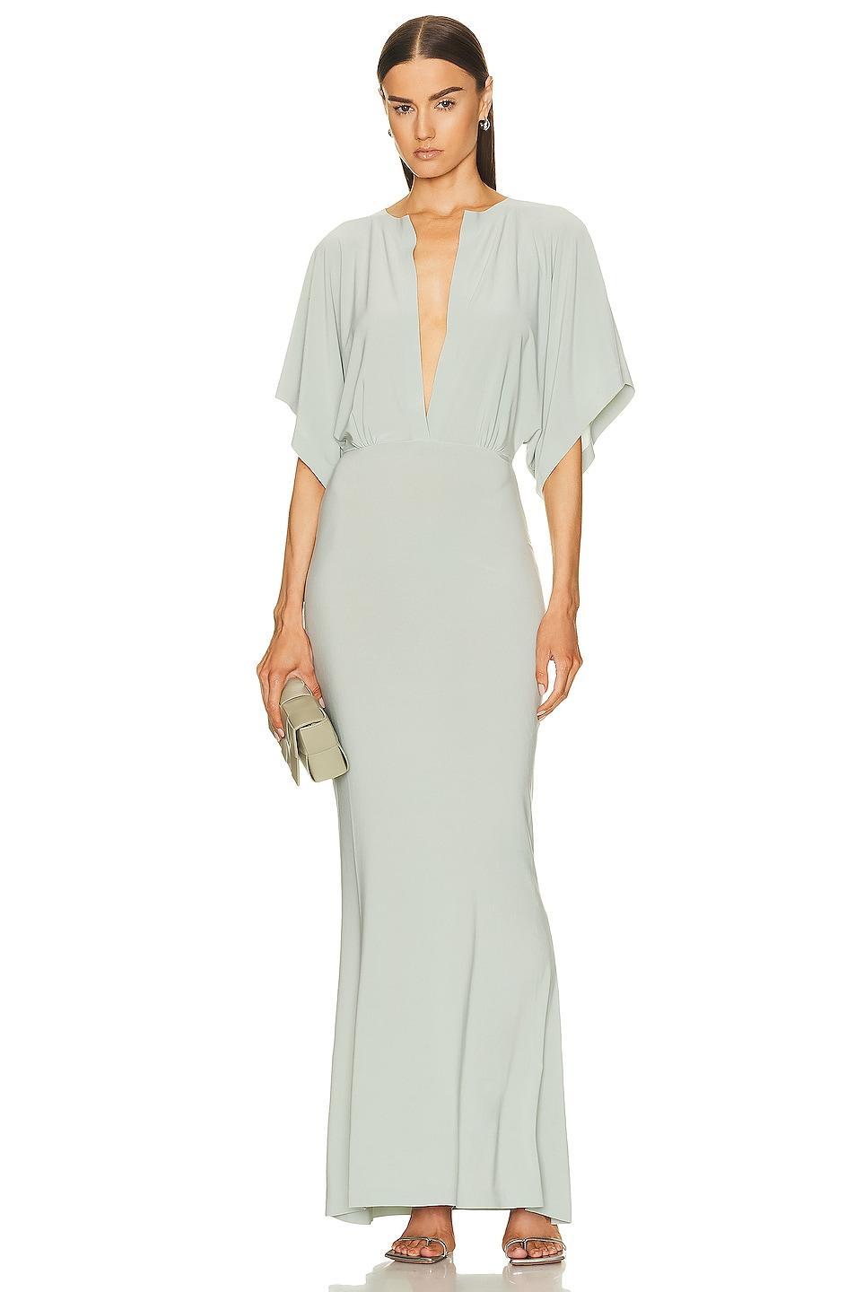 Norma Kamali Obie Gown Sage. (also in ). Product Image