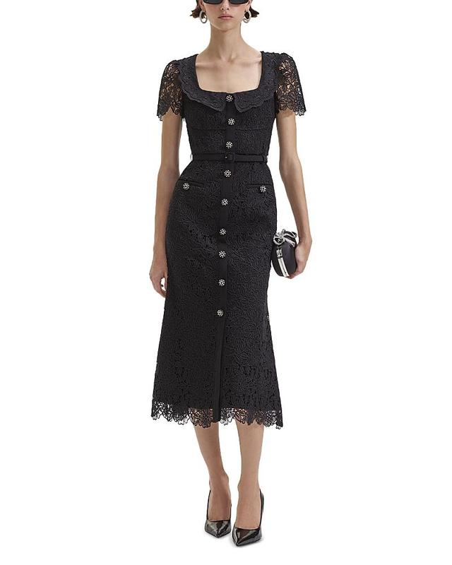 Womens Guipure Lace Midi-Dress Product Image