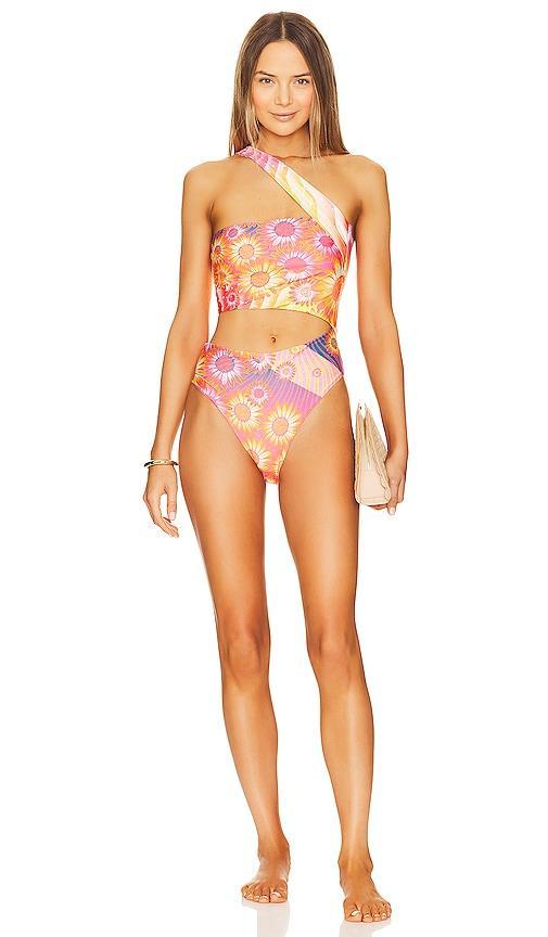 Agua Bendita X Revolve Heather One Piece in Pink. Product Image