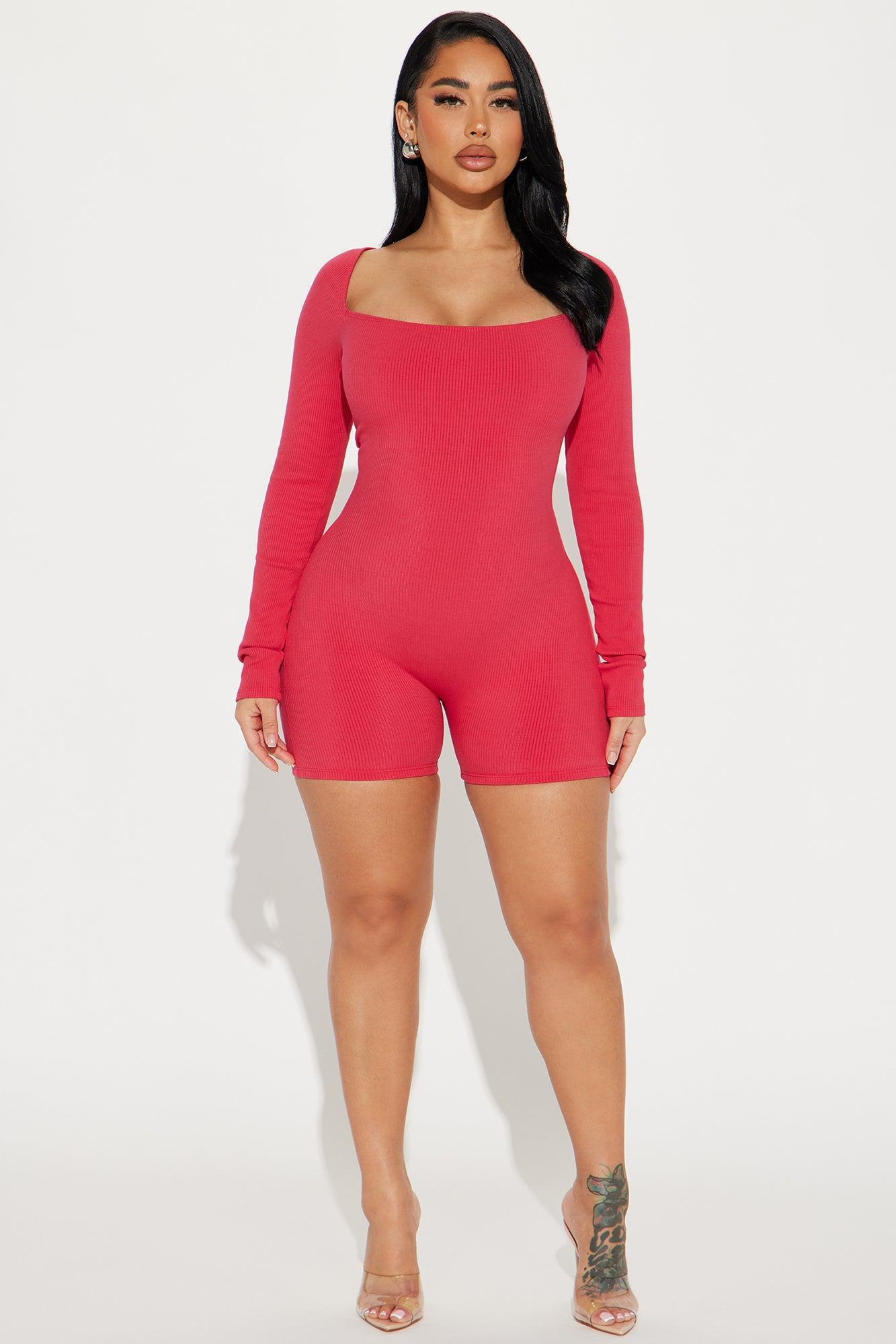 Dalia Snatched Romper - Raspberry Product Image