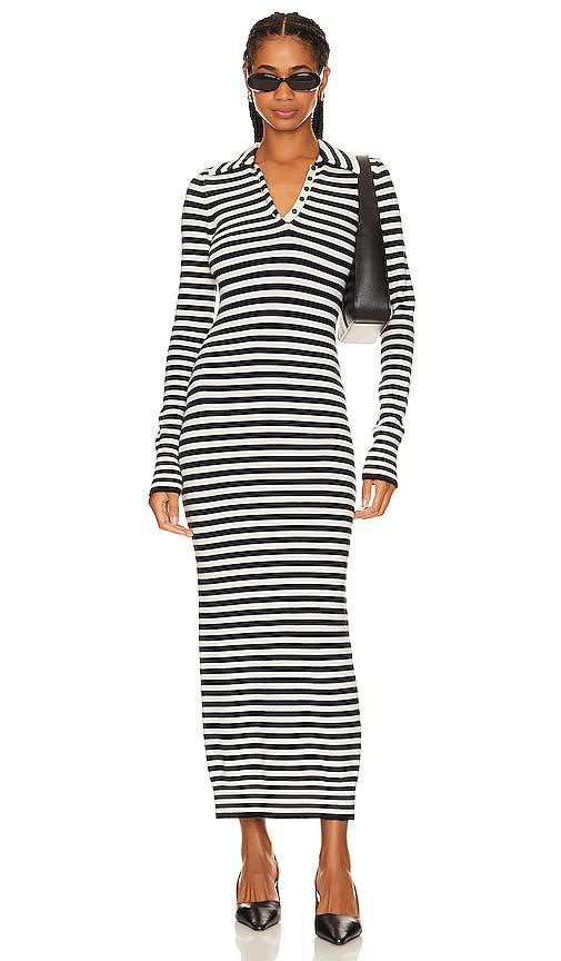 BEVERLY HILLS x REVOLVE Striped Polo Dress in Black. - size S (also in L, M, XL, XS, XXS) Product Image