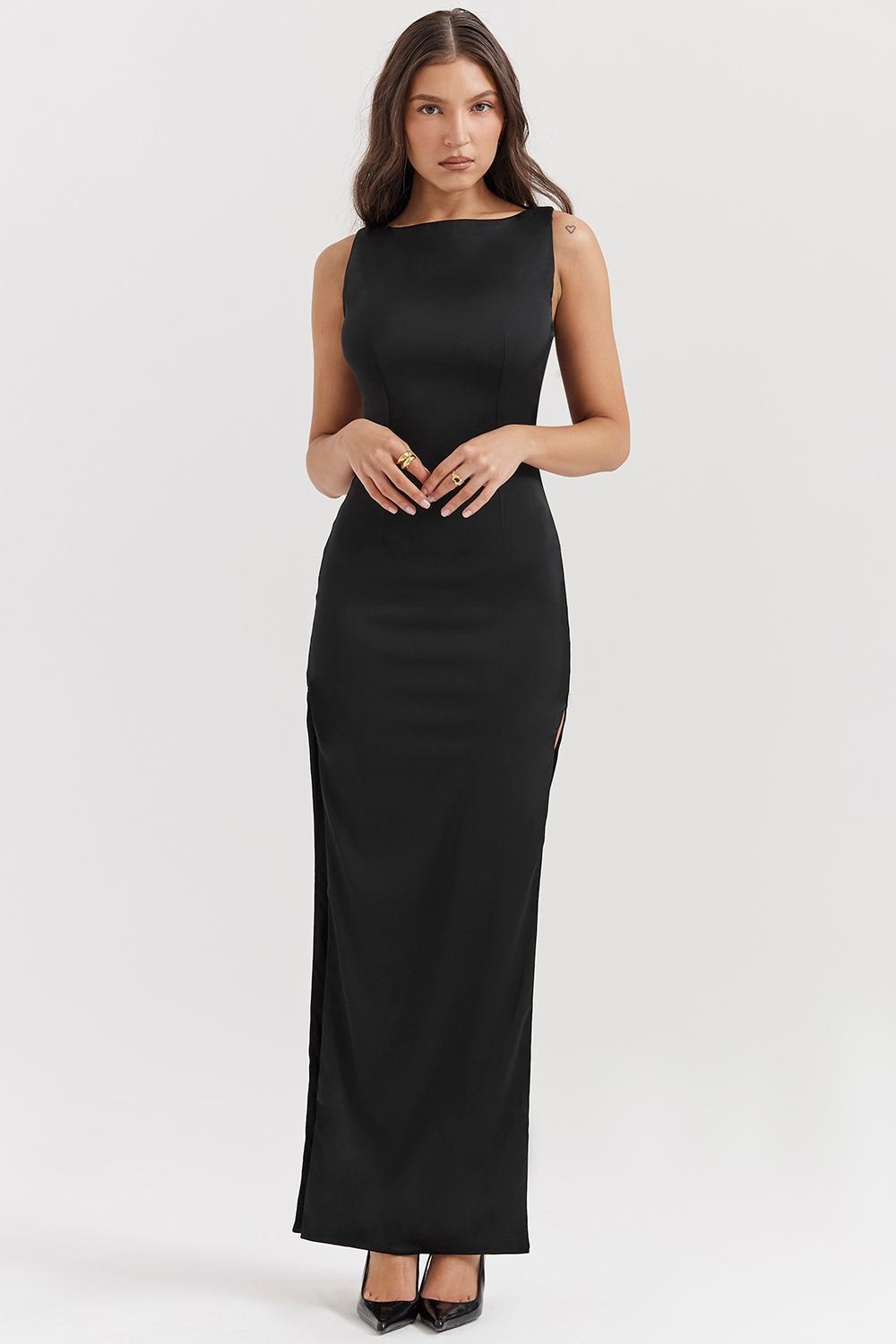 Filomena Black Maxi Dress Product Image